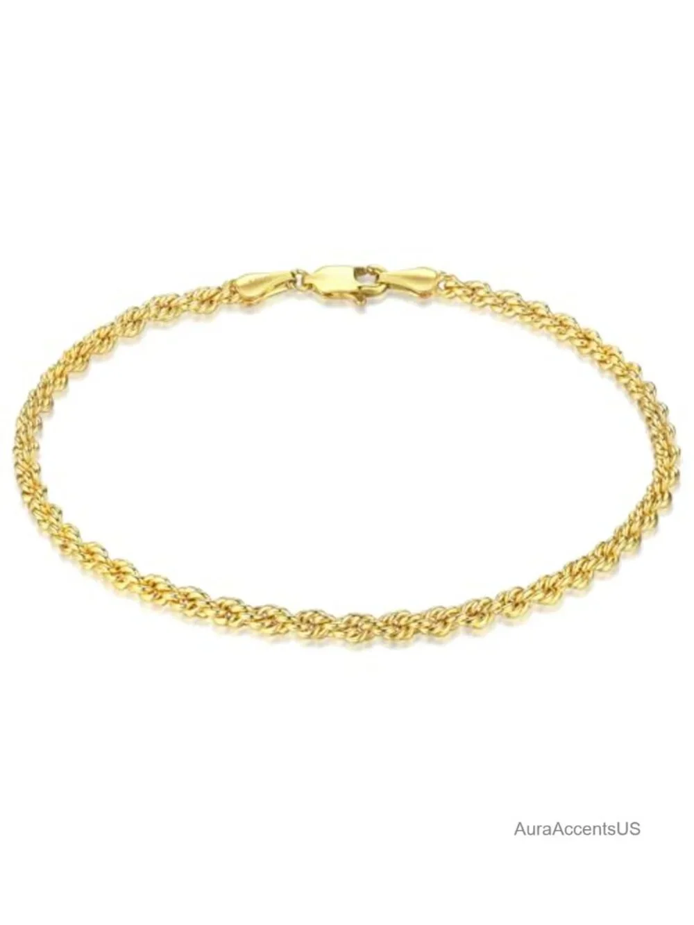 Gold Filled Rope Chain Bracelet - Dainty Stackable 14K for Women & Men,